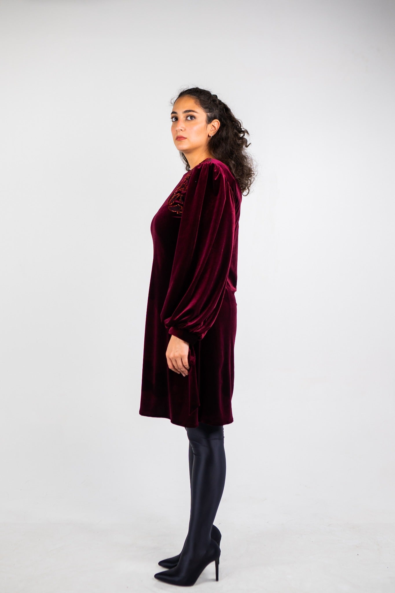 The Aurora Dress in Maroon