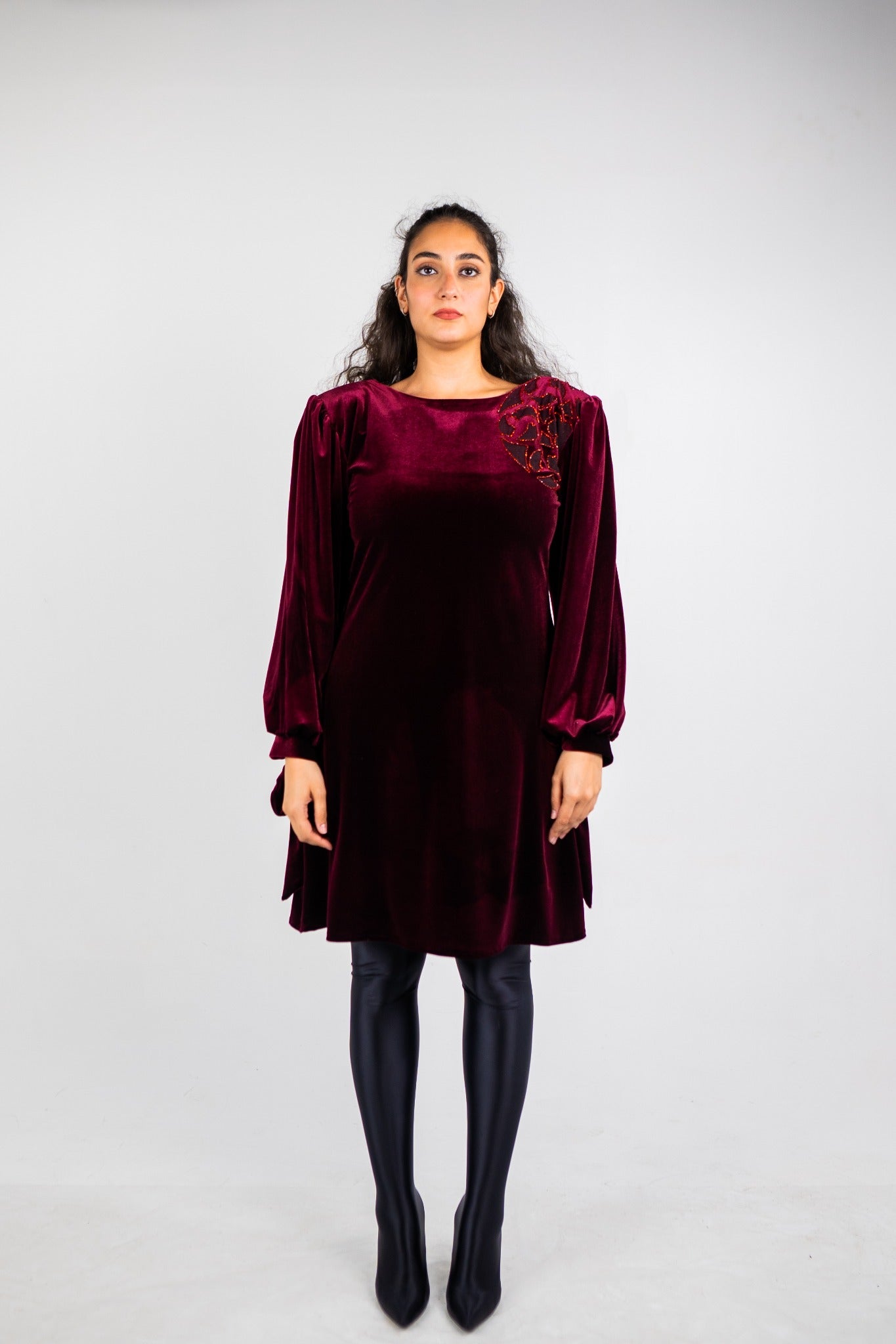 The Aurora Dress in Maroon