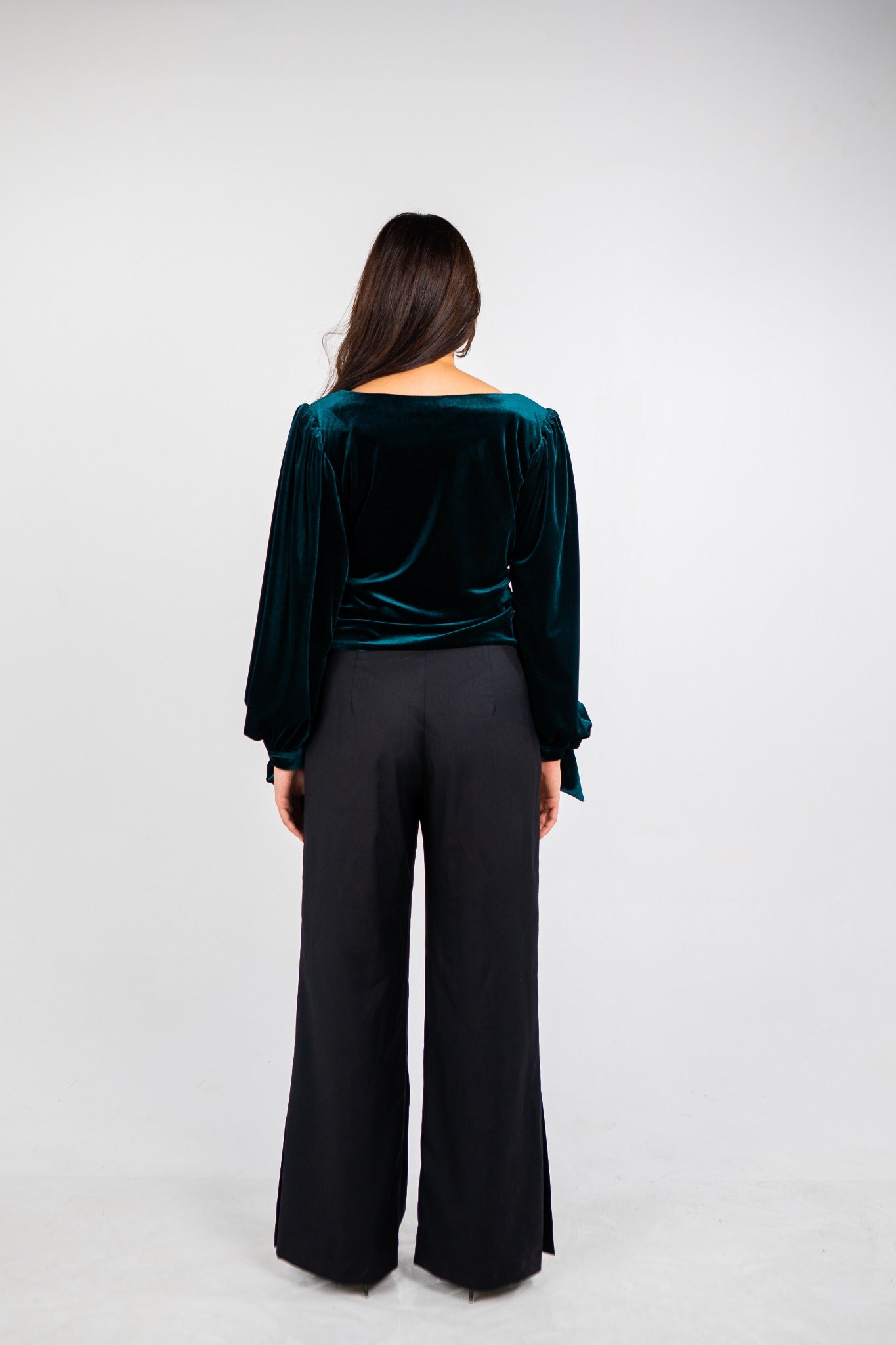 The Ruby Blouse in Petrol Green