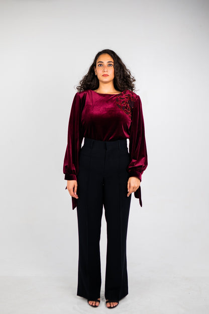 The Ruby Blouse in Maroon