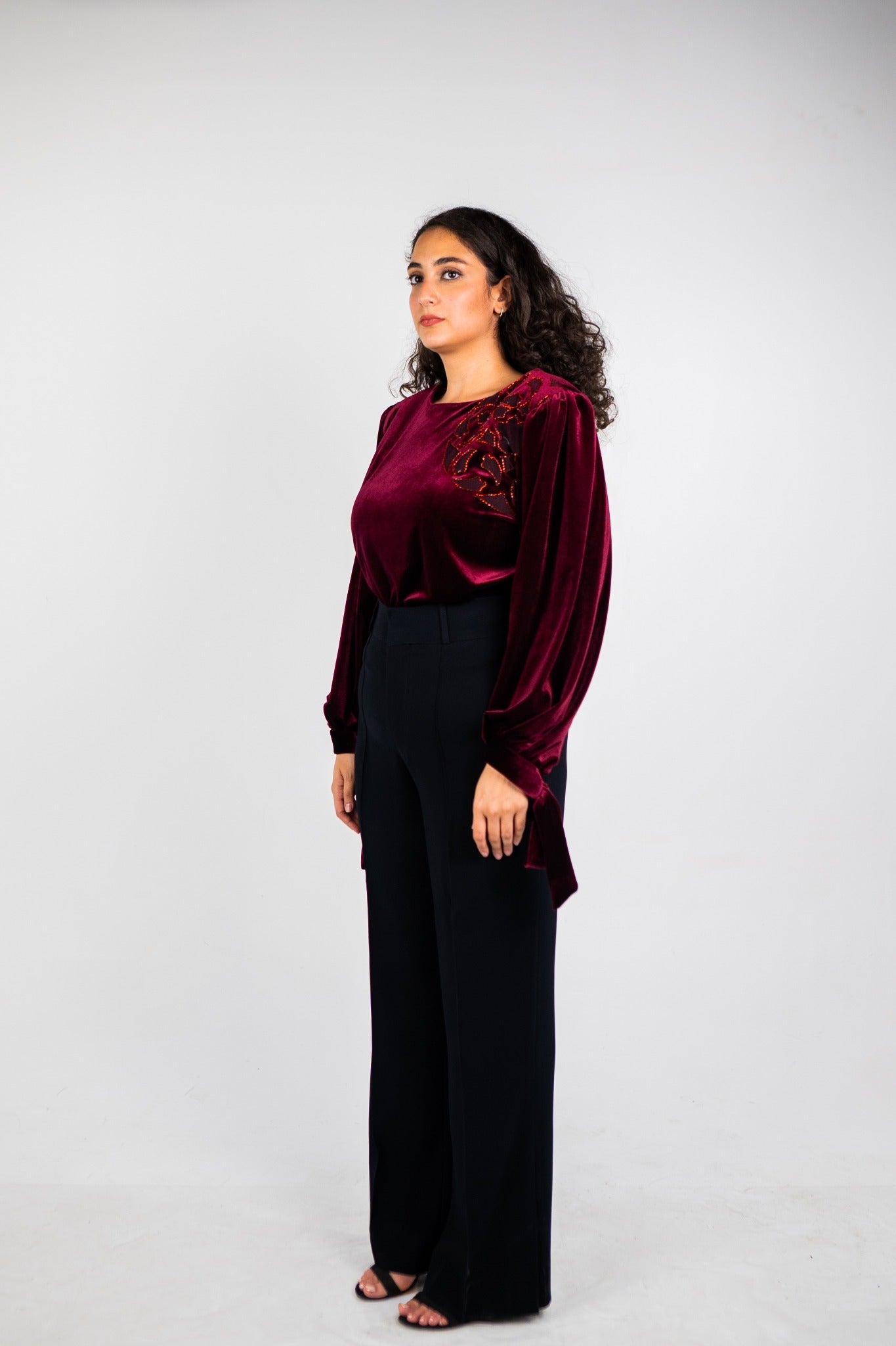 The Ruby Blouse in Maroon