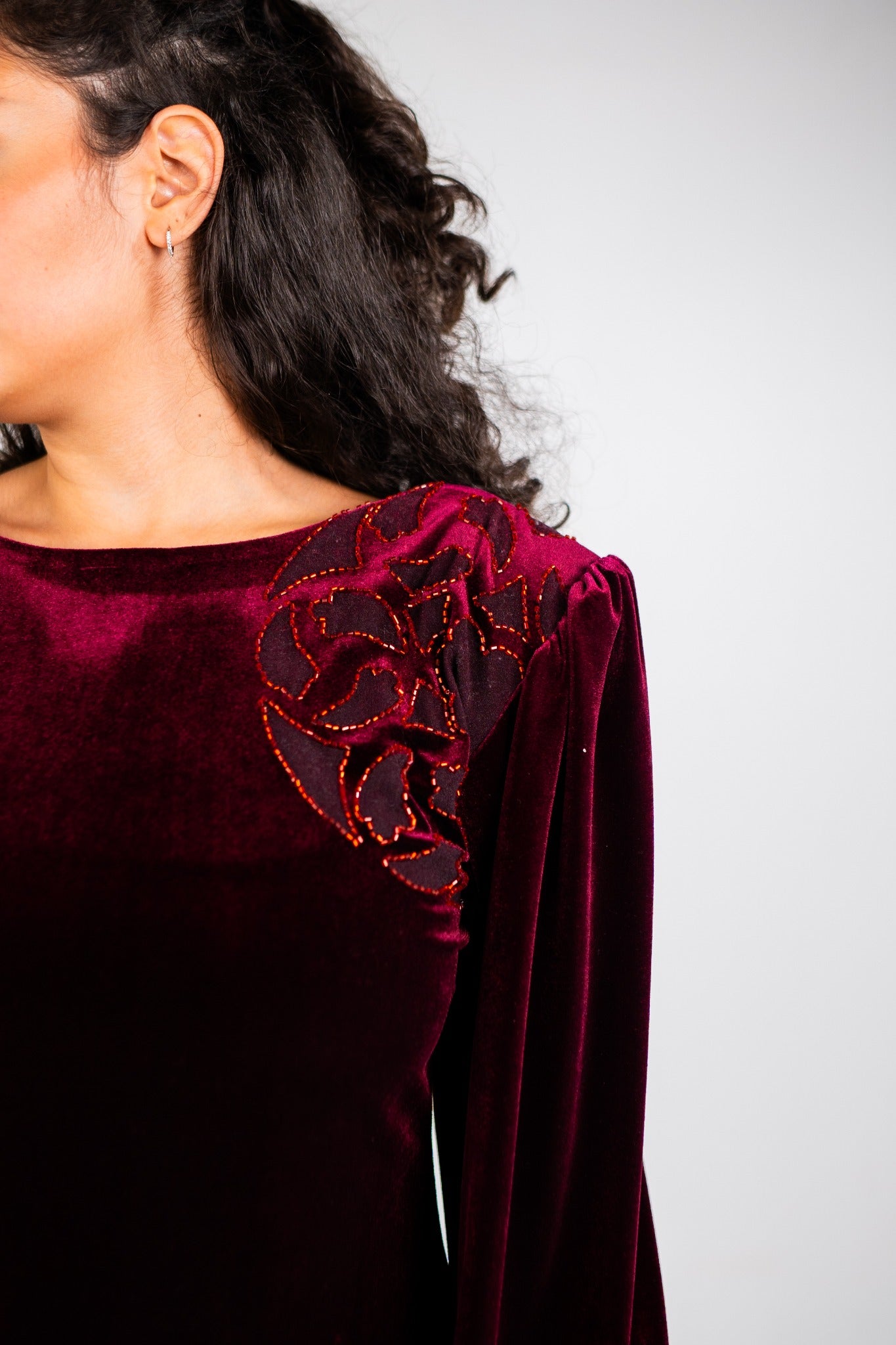 The Ruby Blouse in Maroon