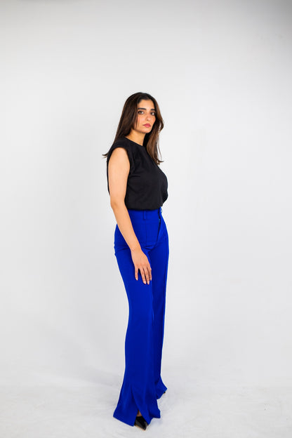 The Ombra Trousers in Blue - Crepe