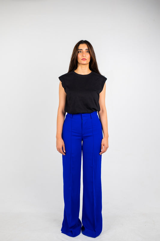 The Ombra Trousers in Blue - Crepe