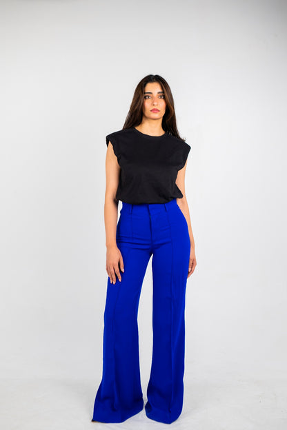 The Ombra Trousers in Blue - Crepe