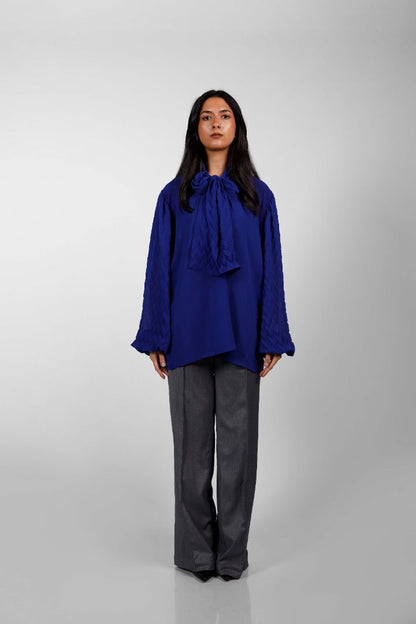 The Forker Blouse in Royal Blue