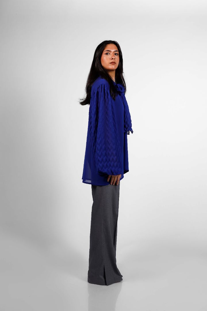 The Forker Blouse in Royal Blue